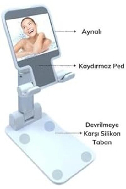 Nacario Nrcrioshop Black Mirrored Mobile Phone Stabilizer Stand Foldable Adju...