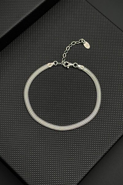 FRNCH 925 Ayar Gümüş İtalyan Model Gümüş Renk Erkek Bileklik FRJ12808-3808-A