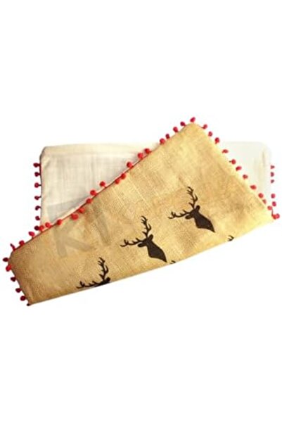 Nacario Nrcrioshop Tasseled Jute Dust Cover 50 * 50 Black Deer Pattern 1201248