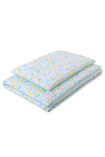 Other Double-sided 2-piece cotton children's bedding - blue butterflies