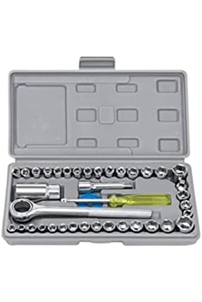 Nacario طقم مقابس بسقاطة مكون من 40 قطعة مع حقيبة خاصة