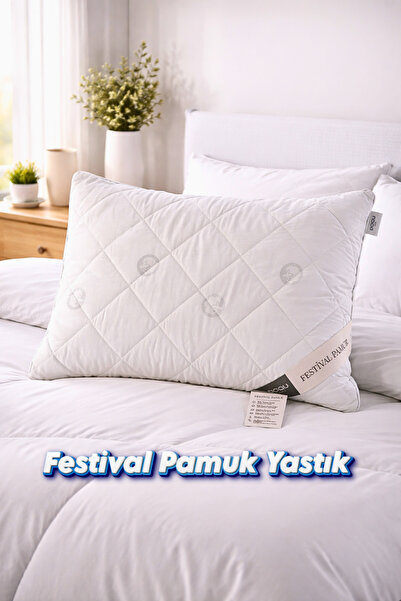 Doqu Home Festival Doğal Pamuk Yastık 50x70 cm - Beyaz Nefes Alan Terletmez U...