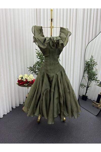 ADORA فستان سهرة خامه جازار لمعه (يرجى اختيار القياس بعنايه لتجنب الارجاع)