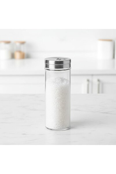 Nacario NrcrioShop وعاء توابل زجاجي بغطاء معدني مقاوم للصدأ - موزع ملح برأس د...