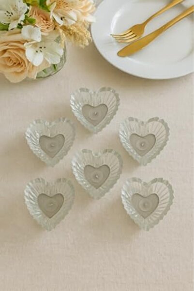 Nacario Nrcrioshop Mta -Tech 6-Piece Heart-Shaped Glass Snack Bowl – Transpar...