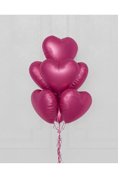 Çemrek Süs Parti Helyuma Compatible 18 Inch Matte Fuchsia Heart Balloon Foil ...