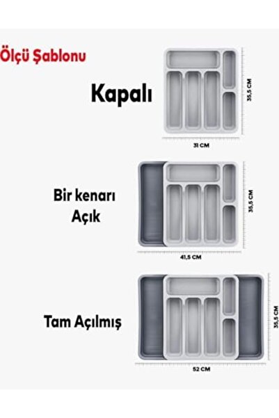 Nacario Nrcrioshop Reversible Adjustable Organizer Drawer Cutlery Holder Exte...