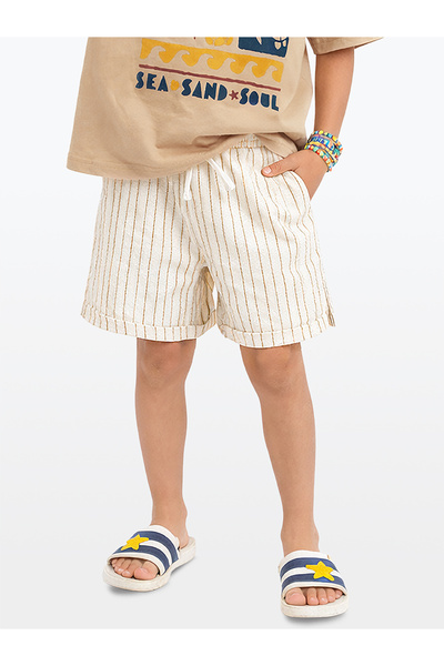 Denokids Шорти для хлопчиків з бавовняної тканини з ефектом льону Літні шорти