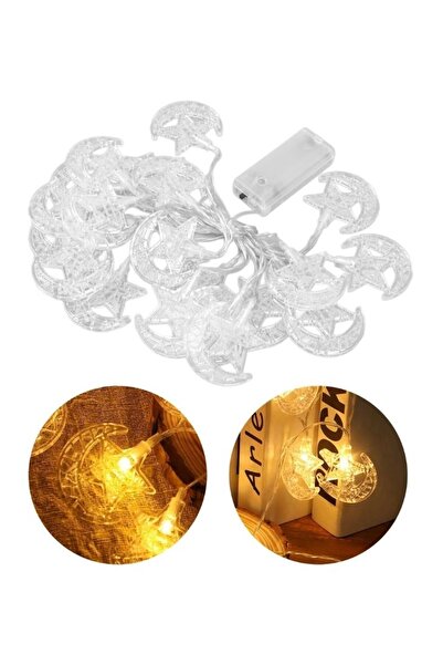 Premium Ramadan Crescent Star String Lights Warm LED Glow Home Decoration