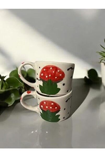 Nacario Nrcrioshop Mantar Model Gift Set of 2 Tea Coffee Handmade Ceramic Mug...