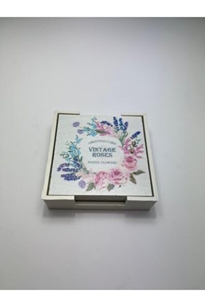 Nacario Nrcrioshop Set of 6 Wooden Coasters (Boxed - Floral Print) 1201248