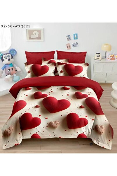 ANATOLIATEKSTILE 5D Digital Printed Bed Linen, 6 Pieces - Fitted Sheet, Fine ...