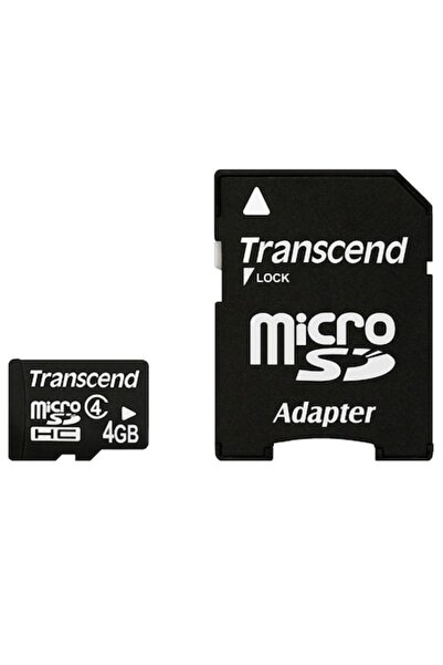 Transcend Card de memorie MicroSDHC, 4GB, clasa 4 + adaptor SD