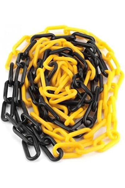 Nacario Nrcrioshop 8mm Plastic Traffic Chain, Yellow Black (25 Meters) 1201248