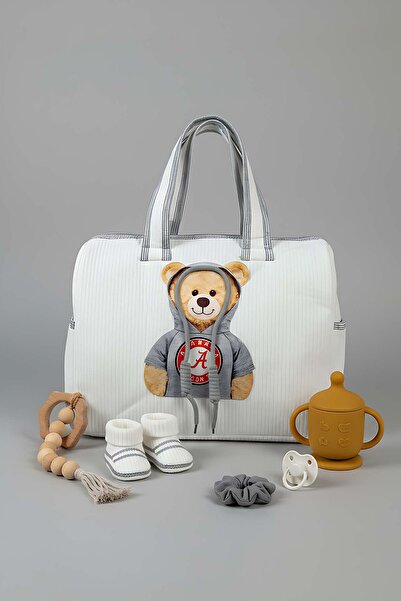 Rivaİstanbul Hooded Teddy Bear Mother Baby Care Bag