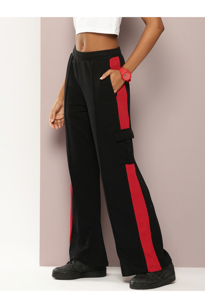 Dillinger By Styli Women Black Wide Leg Soft Drapey Cotton Pant