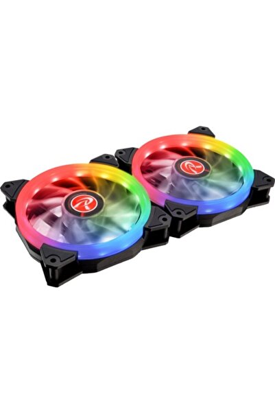 Raijintek Ventilator IRIS 14 Rainbow RGB LED cu controler, pachet de 2