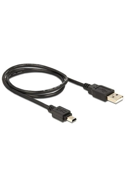 DELOCK USB 2.0/Mini USB кабел, 0.7 м, черен