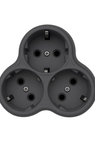 Nacario NrcrioShop 2 قطعة محول كهربائي ثلاثي المنافذ بتصميم أنيق ومتين للاستخ...