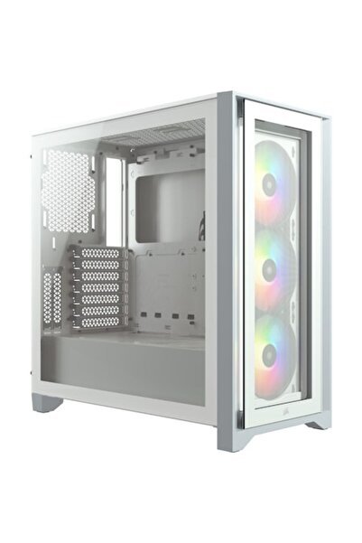 Corsair Carcasă iCUE 4000X RGB, Mid-Tower, fără sursă de alimentare, ATX, Albă