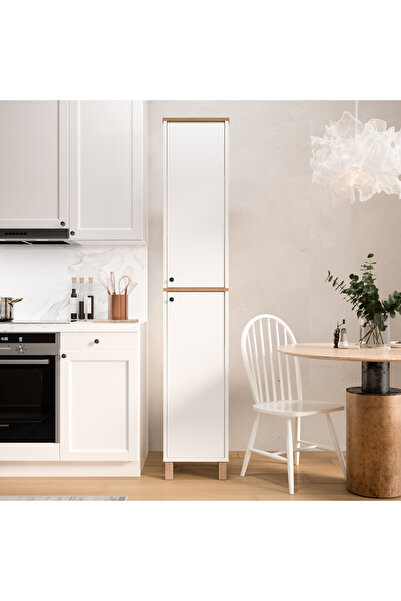 Yurudesign Nord Çok Amaçlı Dolap Mutfak Kiler Banyo Dolabı 195cm Sepet-Beyaz ...