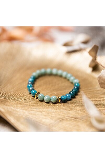 Ezera Bracelet with Semi-Precious Stones for Women, Ekanta, Made of Blue Apat...