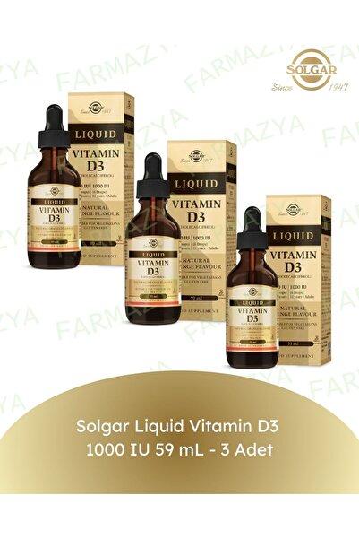 Solgar فيتامين د3 1000 وحدة دولية 59 مل - 3 قطع