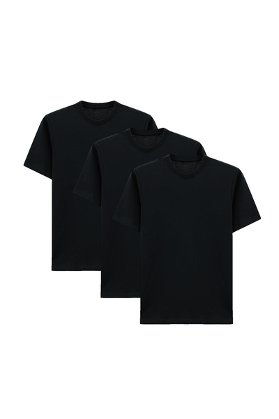 Kiğılı guler rotund Regular Fit bumbac 100% Set de tricouri din 3 piese