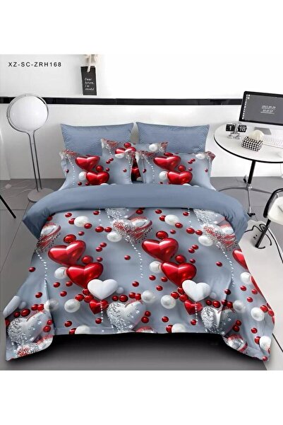 ANATOLIATEKSTILE 5D Digital Printed Bed Linen, 6 Pieces - Fitted Sheet, Fine ...