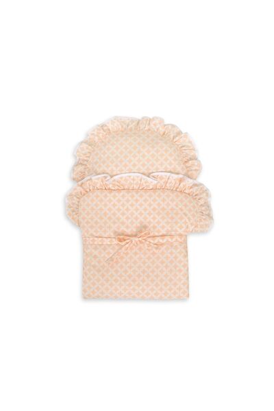 Other Doll wrap with tie - mini peach rosette