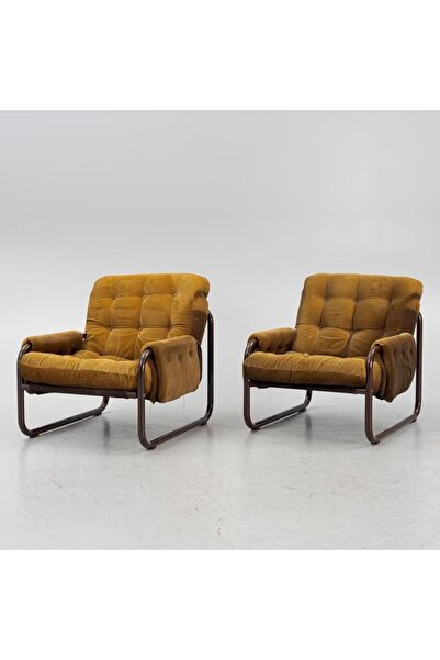 SCY Atlas Retro Lounge Tekli Koltuk Metal Ayaklı Yumuşak Oturum Berjer