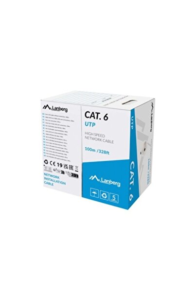 Lanberg Cablu de rețea UTP Categoria 6 Solid, 100m, Gri