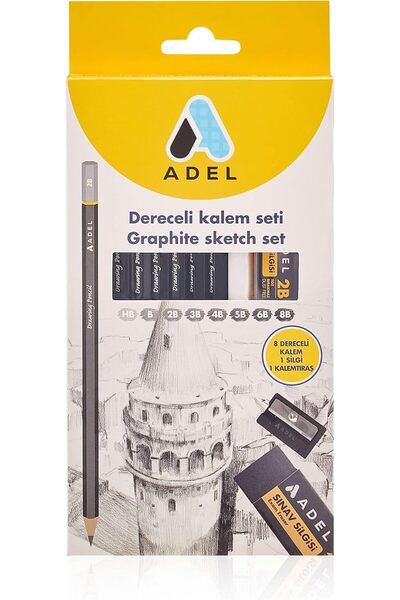 Nacario Nrcrioshop Graded Pencil Set, 8-Piece, Hb-8B, with Eraser and Sharpen...