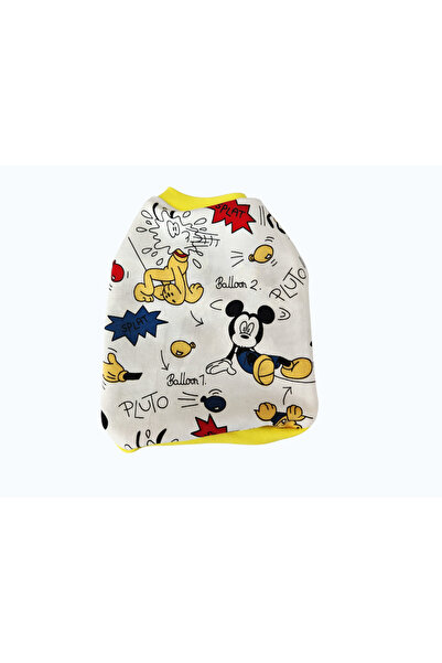 atelyu kedi köpek kıyafeti mickey baskılı tshirt