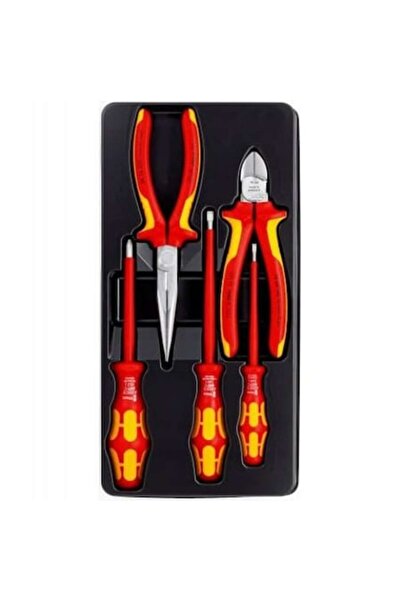Knipex Set de 5 scule, șurubelnițe, clește, roșu/galben