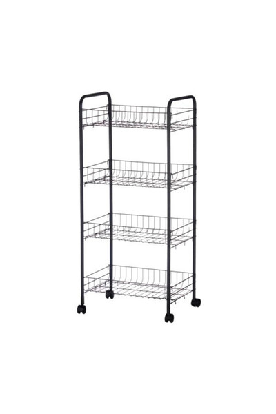 kinvara Raft organizator metalic pentru bucatarie, 4 niveluri, cu roti, pentr...