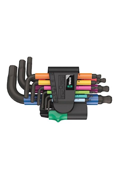 wera Set chei hexagonale cu cap sferic scurt Hex-Plus, 9 bucăți