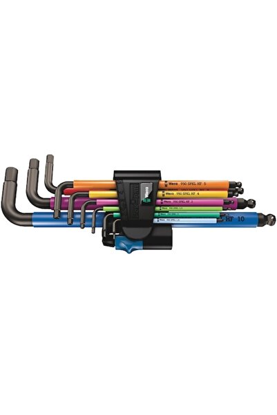 wera Set chei hexagonale cu profil hexagonal, multicolore, 1,5-10 mm, 9 piese,