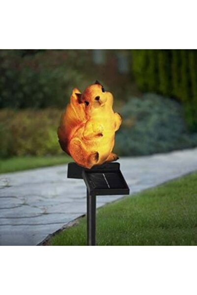 SHOPIENS Lampă solară cu figurină veveriță și lumină albă caldă 41 cm