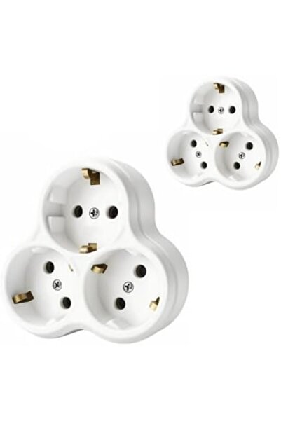 Nacario Nrcrioshop 2 Pieces, Grounded Socket Multiplier Plug, 3-Pin, White, 1...