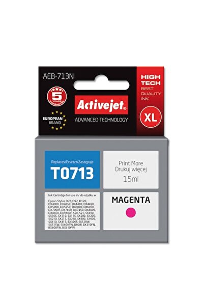 ActiveJet Compatible Ink Cartridge T0713 C13T071340 Magenta for Epson, 15 ml,...
