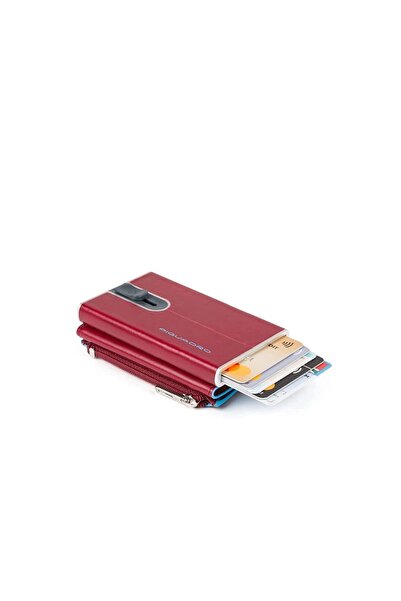 PIQUADRO Piquadro, Μπλε Τετράγωνη, Δερμάτινη Θήκη Καρτών, Τετράγωνο Συρόμενο ...