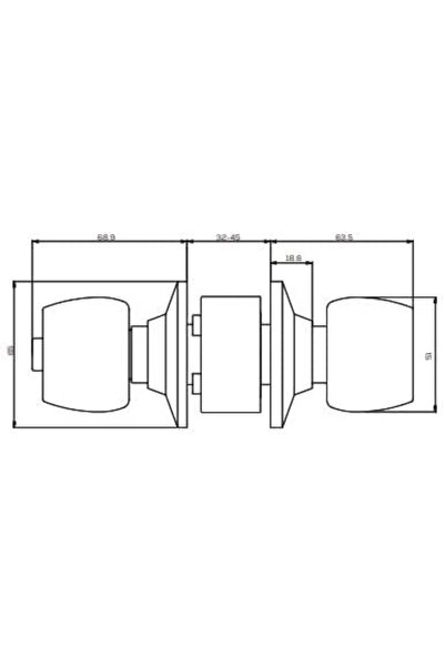 Nacario قفل نركريوشوب أركو بمقبض بدون مفتاح للمرحاض والحمام 1201248