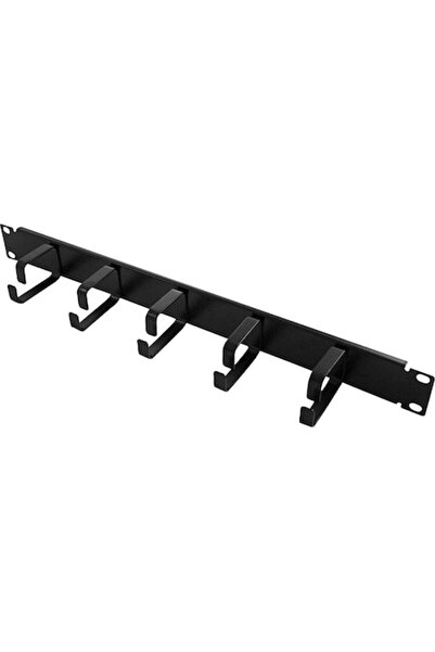 LogiLink - Organizator de cabluri 19'', 1U, cu 5 mânere metalice, negru