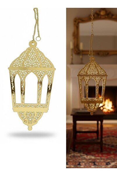 Premium Gold Hanging Ramadan Lantern Islamic Cutwork Lantern Shape