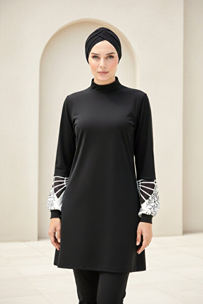Marina Costum de baie complet acoperit cu hijab negru M2114