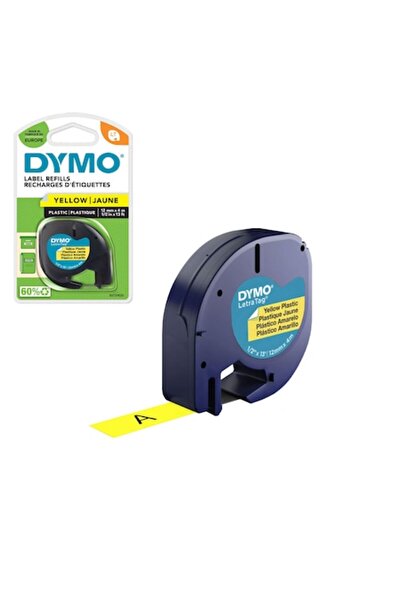Dymo Пластмасови етикети LetraTag, жълти, 12 мм x 4 м