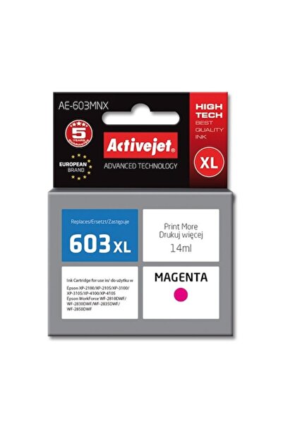 ActiveJet Ink Cartridge Compatible with Epson 603XL, Magenta