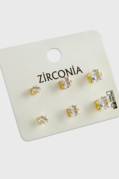 glovia bijuteri 6 قطع أقراط مربعة من الزركون بحجر واحد