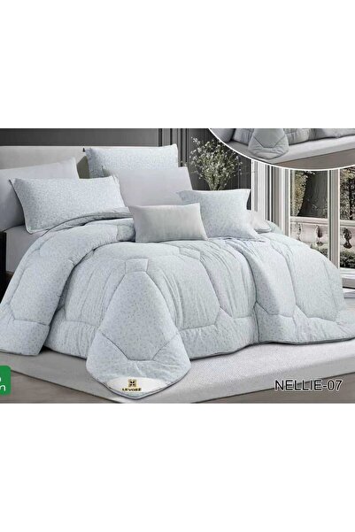 alzawia Luxury 8-piece summer double bed set with a floral pattern, cotton